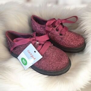 Cat & Jack Kid's Glitter Red Phoebe Oxford Shoe Size 10 NWT